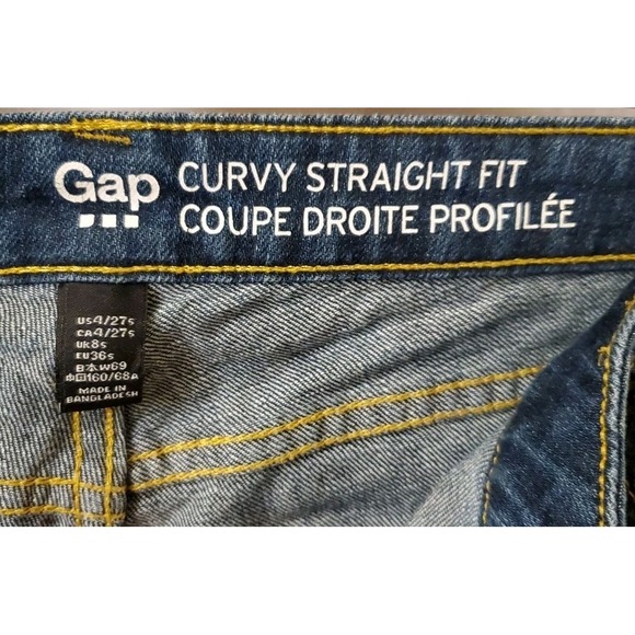 Gap Curvy Straight Low‎ Rise Blue Jeans Sz 4/27S - Picture 11 of 11